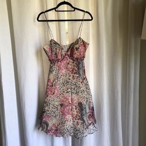 Jovani Beaded Silk Floral & Animal Print Dress